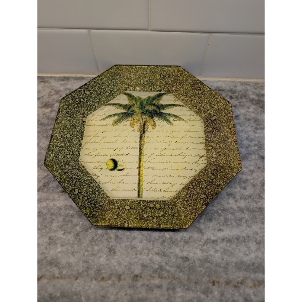 Sarah‎ Whiting, Richmond, VA, Tropical Palm Tree Decoupage Plate
